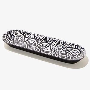 Short Stories Navy Blue Ceramic Tray Serving Home Decor Fab Fit Fun 2023 NEW